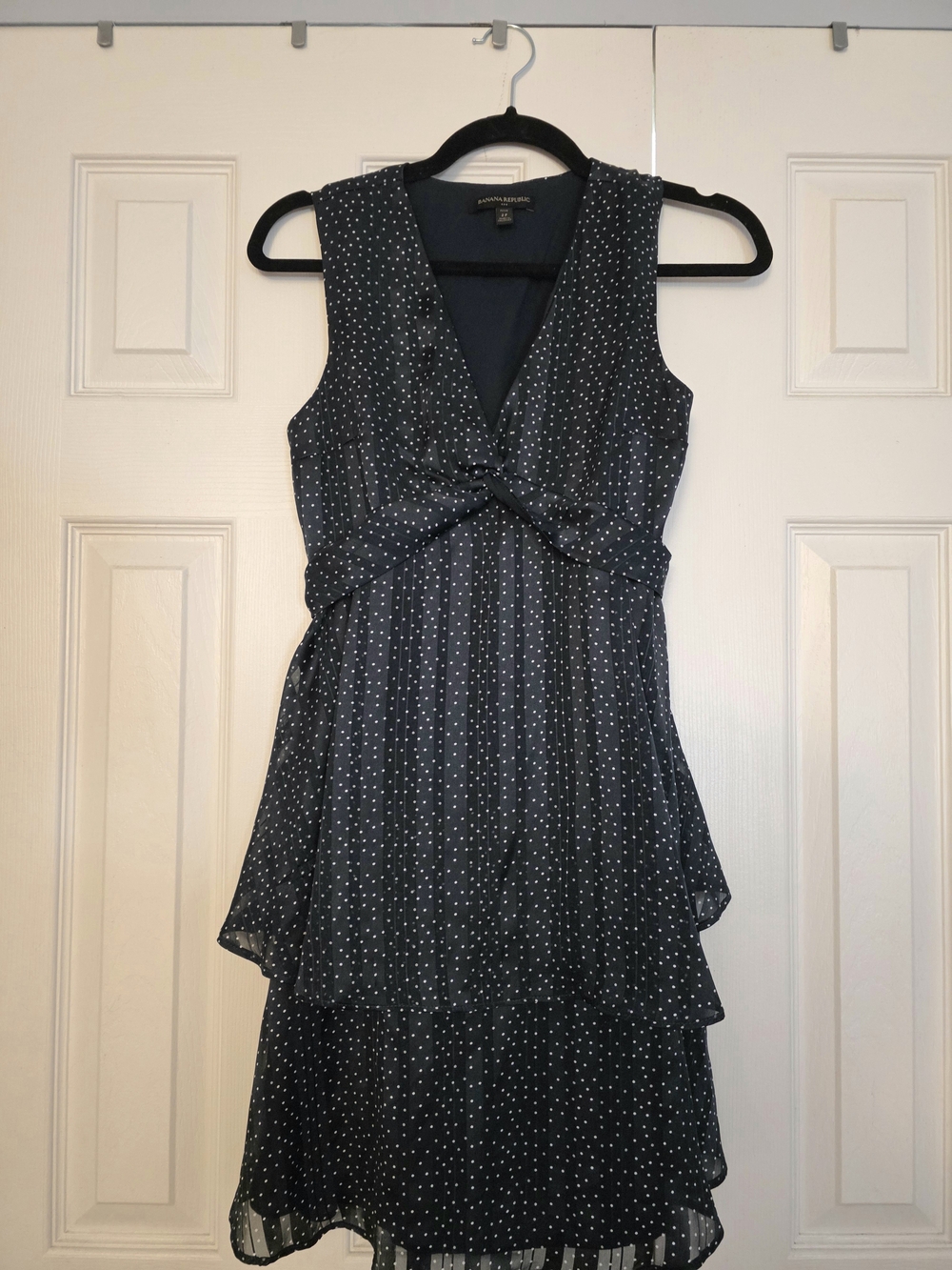 Banana Republic Navy Polka Dot Midi Dress